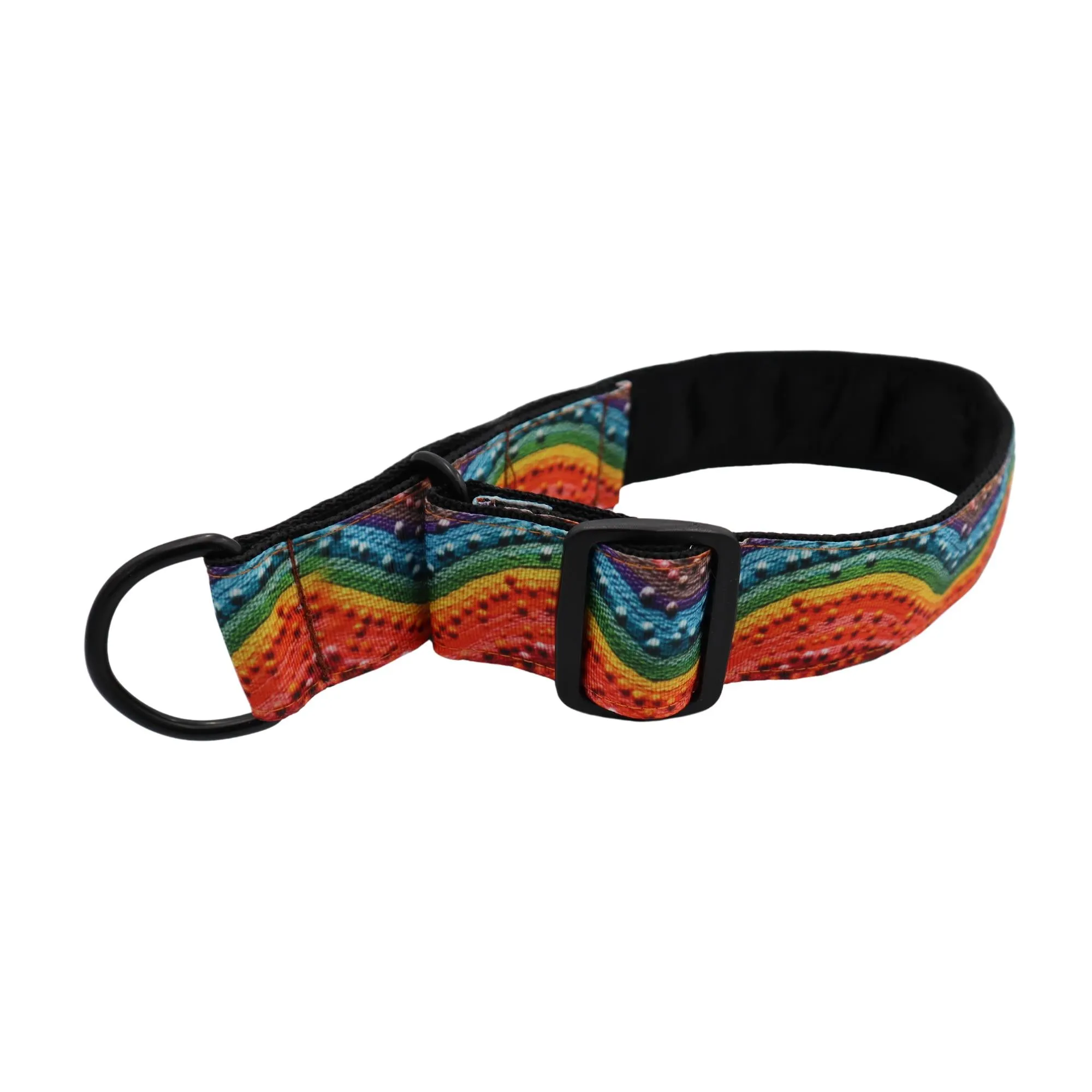 Handmade Dog Collar | Rainbow Waves | Width: 15-20-25-30-40-50 mm